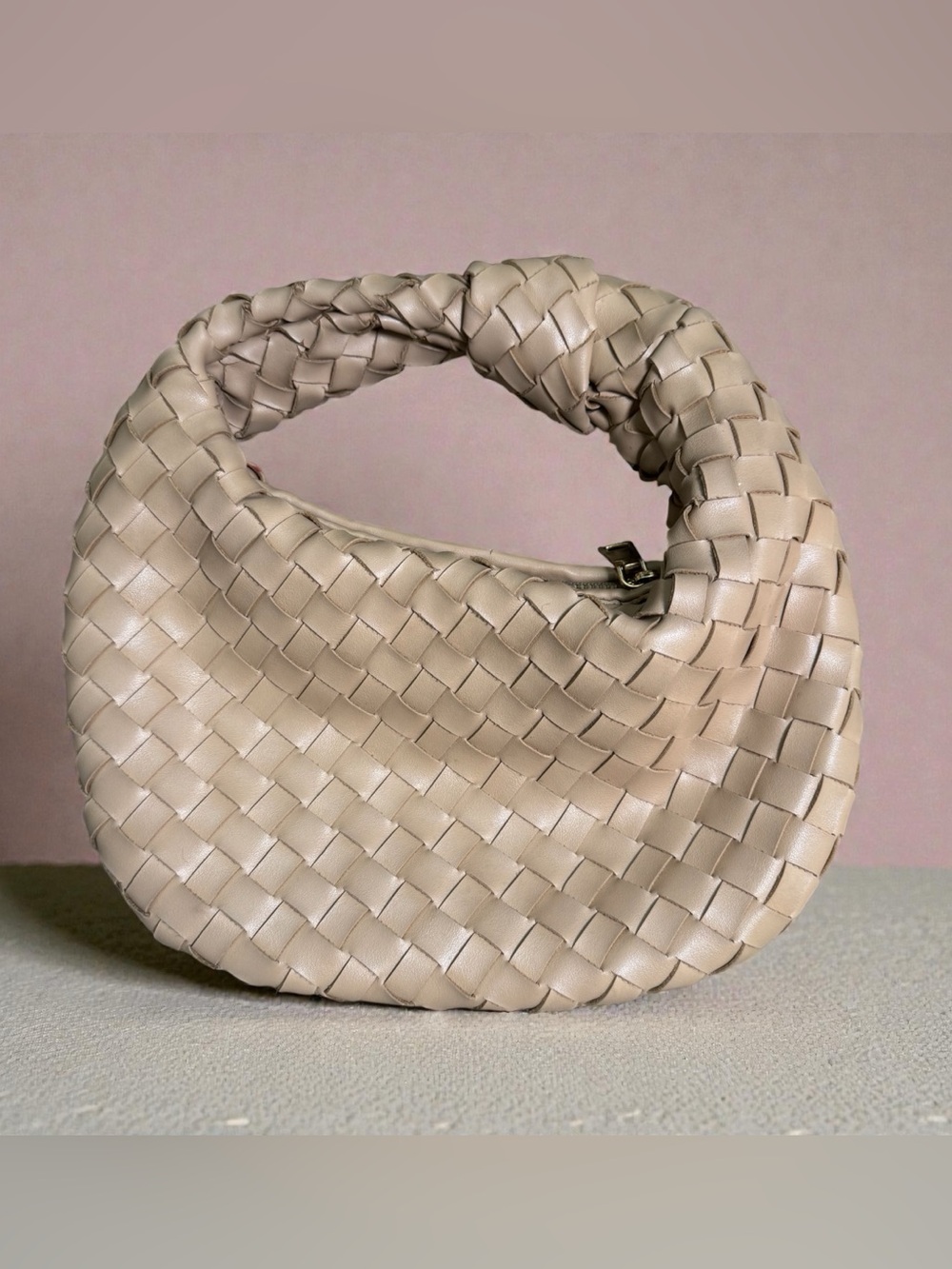 Urban Expressions Neutral Woven Hobo Bag - Beige